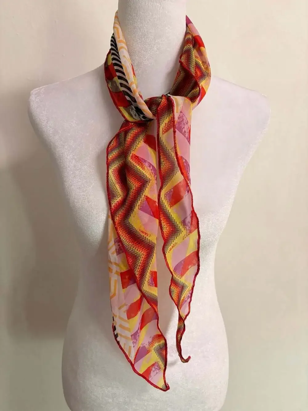 Women’s Colorful Bright Geometric Triangle Scarf Neck Hair Wrap Bandana Boho